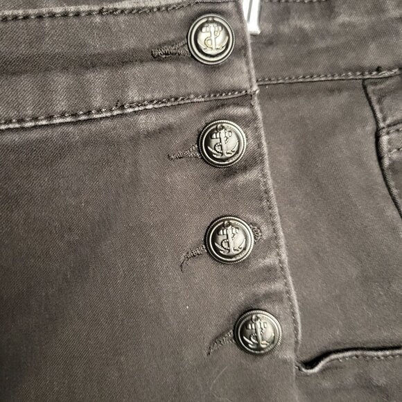 ModCloth Set Sailorette Nautical Sailor 14 Black High Rise Skinny Jeans Retro Ro - Picture 7 of 10